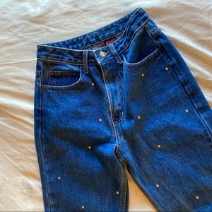 VTG FREDERICKS OF HOLLYWOOD studded jeans 3/4 25